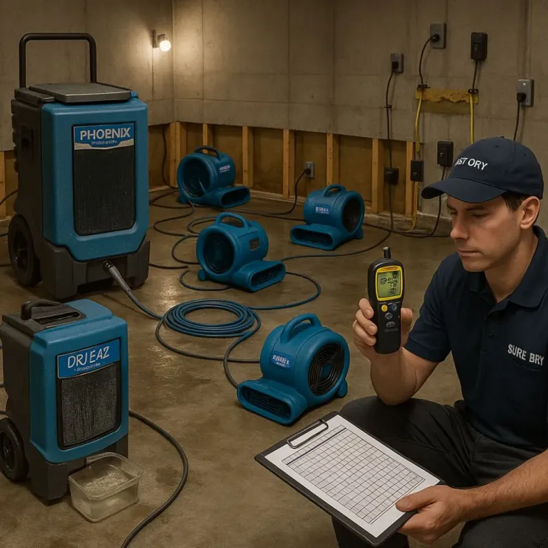 Structural Drying and Dehumidification process in New Hope, OR